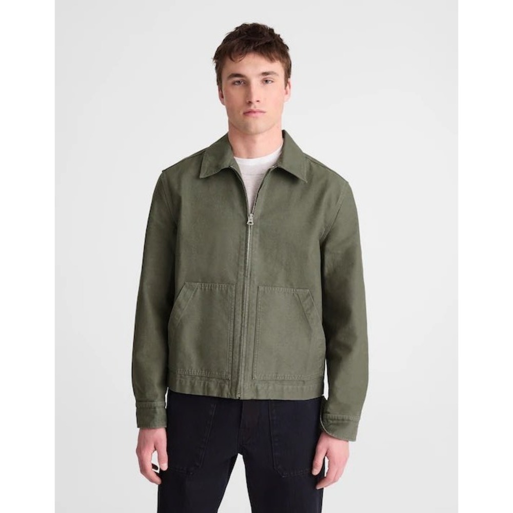 Madewell Mens Service Jacket in Reverse Sateen Surplus Olive Green XXL OA154 NEW